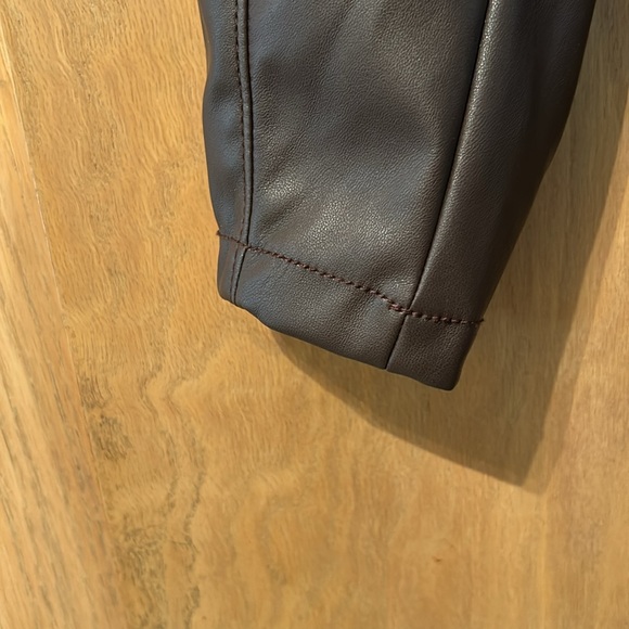 Chocolate brown faux leather top - Picture 4 of 5